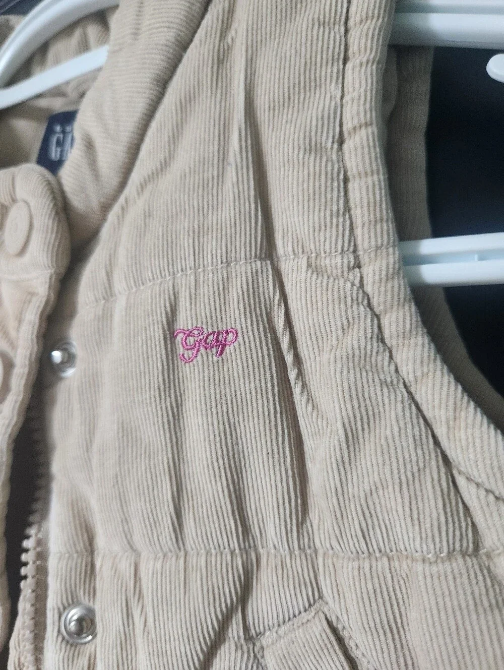 Baby GAP Cream Quilted Corduroy Vest